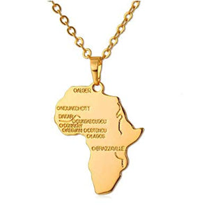 Adult African Map Necklace