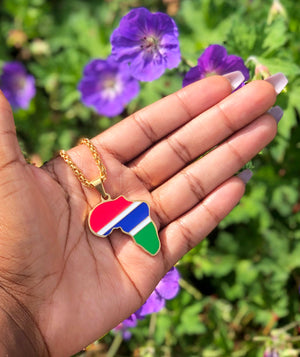 Gambia- African Map necklace