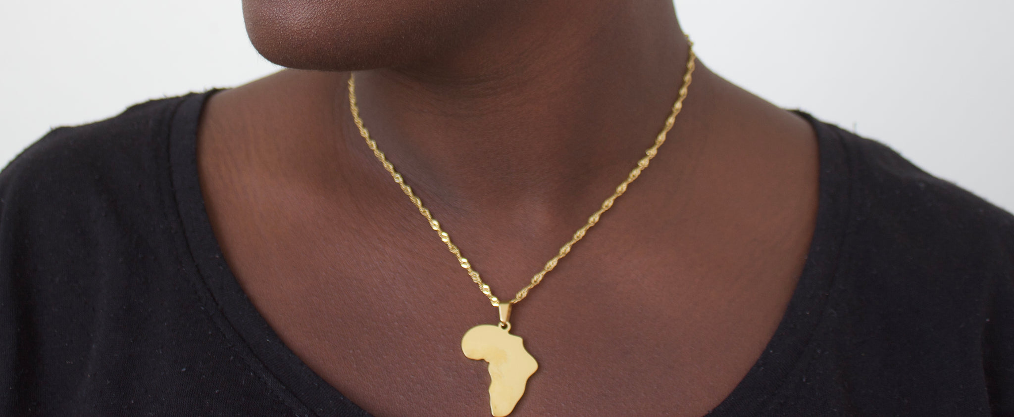 Fashion Africa Map Pendant Necklace Mirror Stainless Steel Hip Hop Africa  Map Tag Necklace | Jumia Nigeria