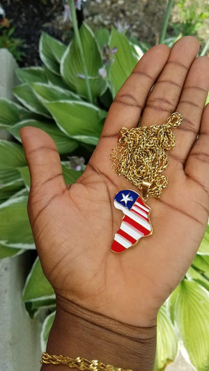 Liberia- African Map necklace