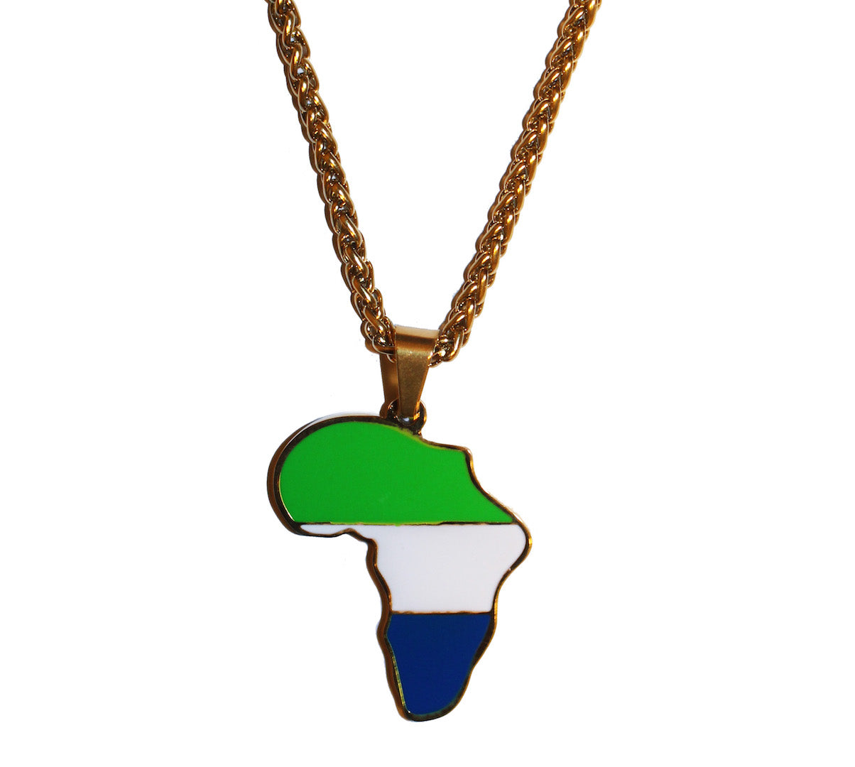 Gold and Diamond Africa Map Pendant - Gold Presidents