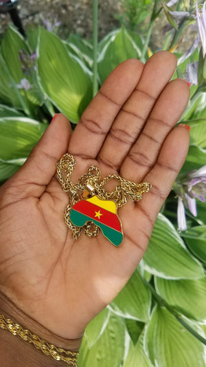 Cameroon - African Map necklace