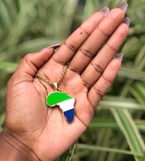 Sierra Leone - African Map necklace